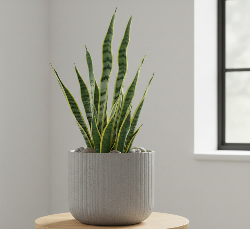 Snake plant in modern planter